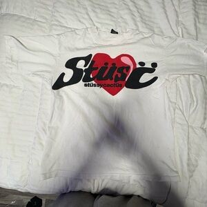 Kids White and Red Heart Graphic Tee